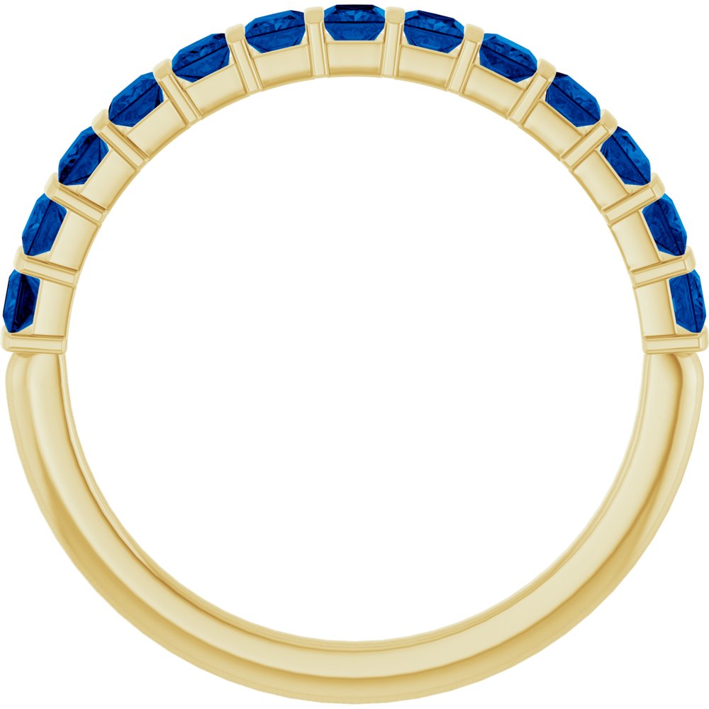 14K Yellow Gold Lab-Grown Sapphire Anniversary Band