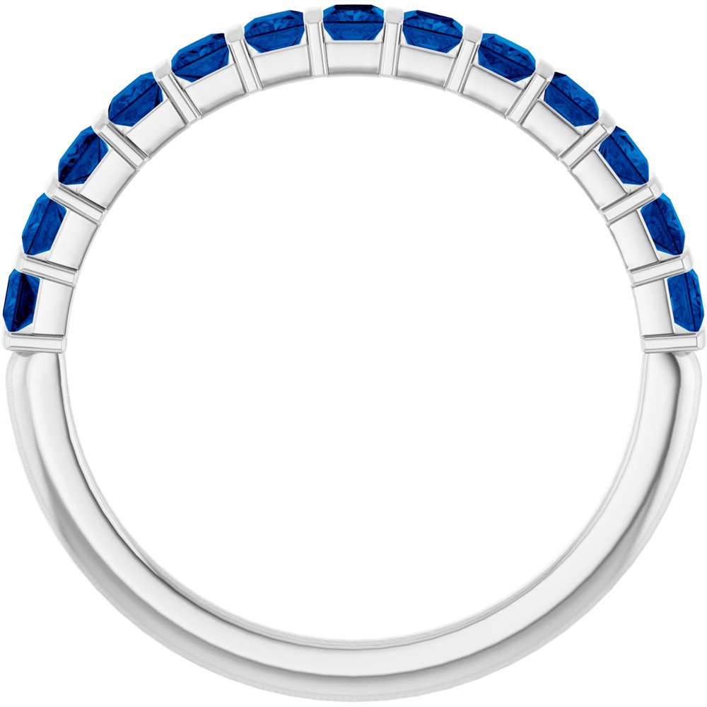 14K White Gold Lab-Grown Sapphire Anniversary Band
