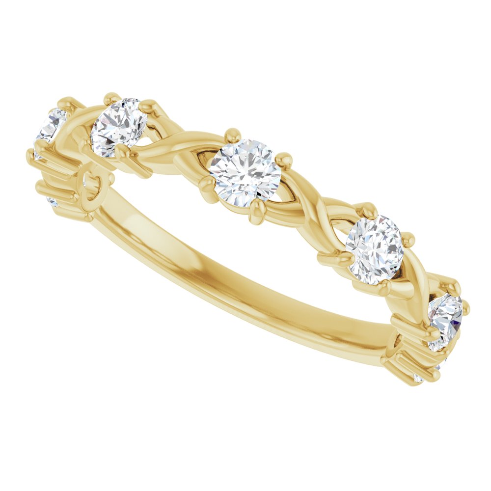 14K Yellow 5/8 CTW Natural Diamond Anniversary Band