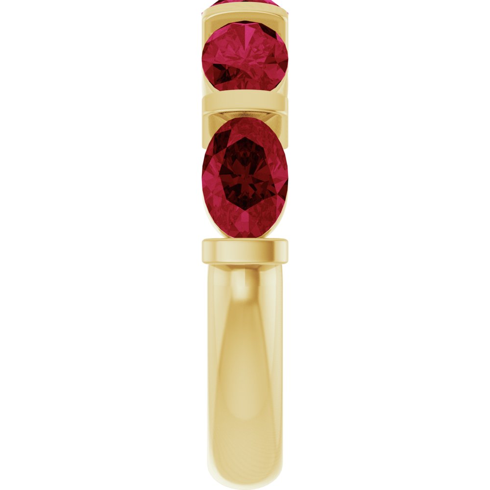 14K Yellow Gold Lab-Grown Ruby Anniversary Band