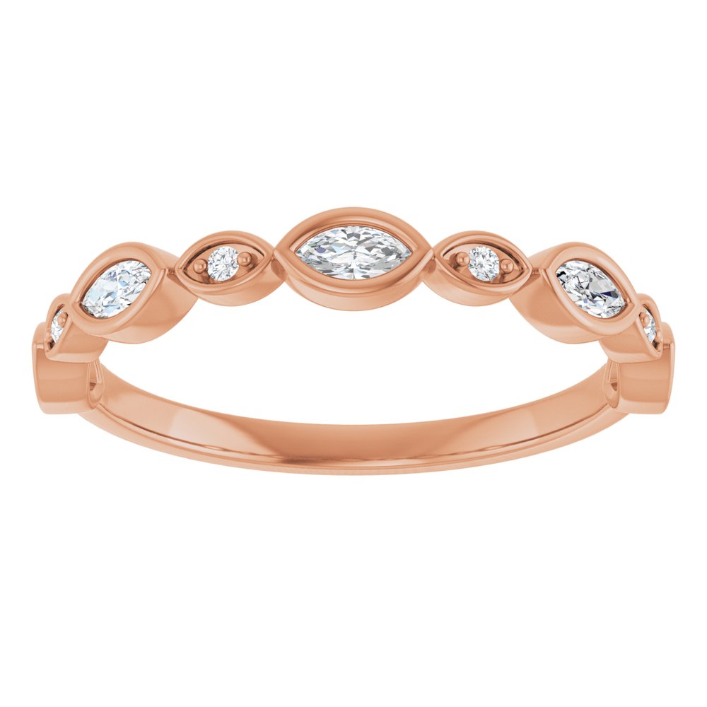 14K Rose Gold 1/4 CTW Natural Diamond Anniversary Band