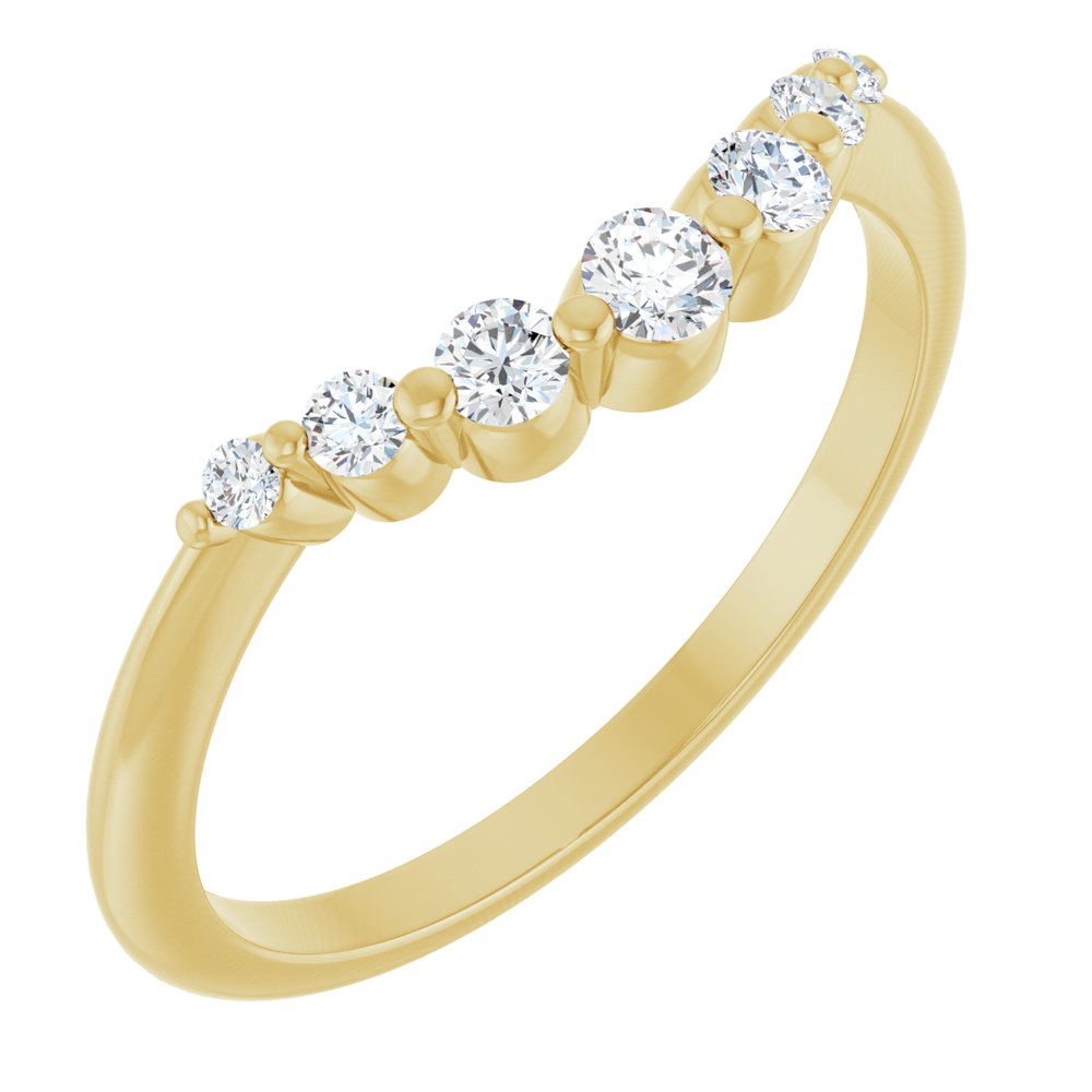 14K Yellow Gold 1/5 CTW Natural Diamond Contour Band
