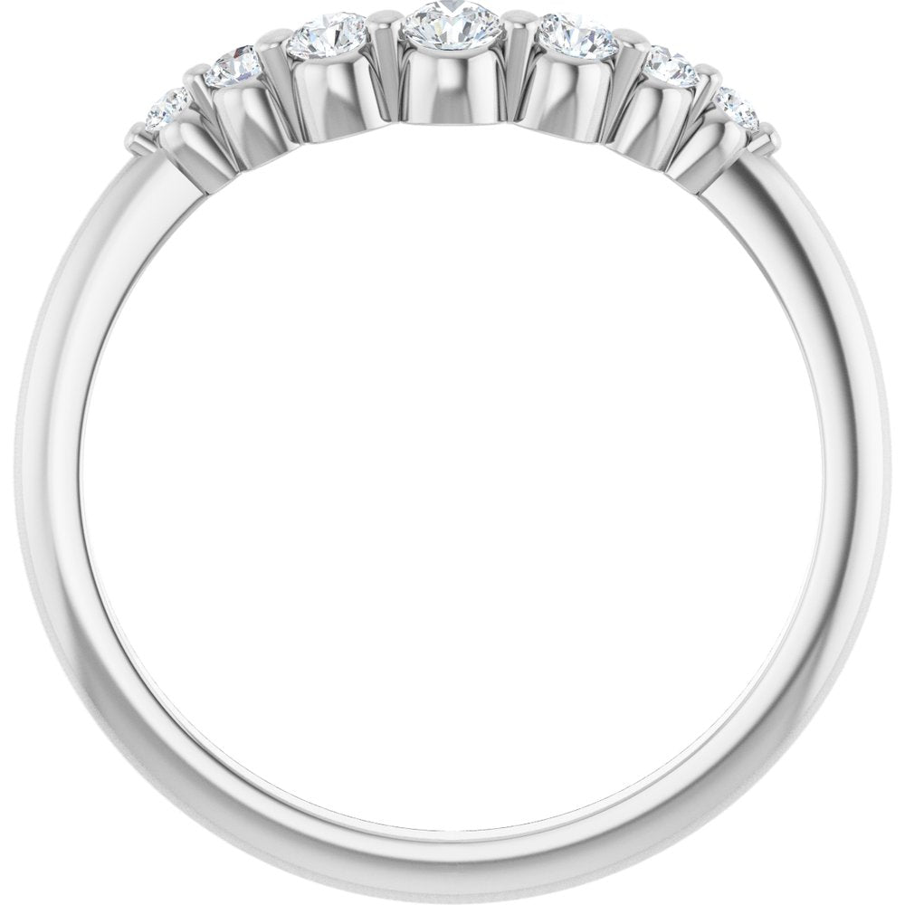 14K White Gold 1/5 CTW Natural Diamond Contour Band