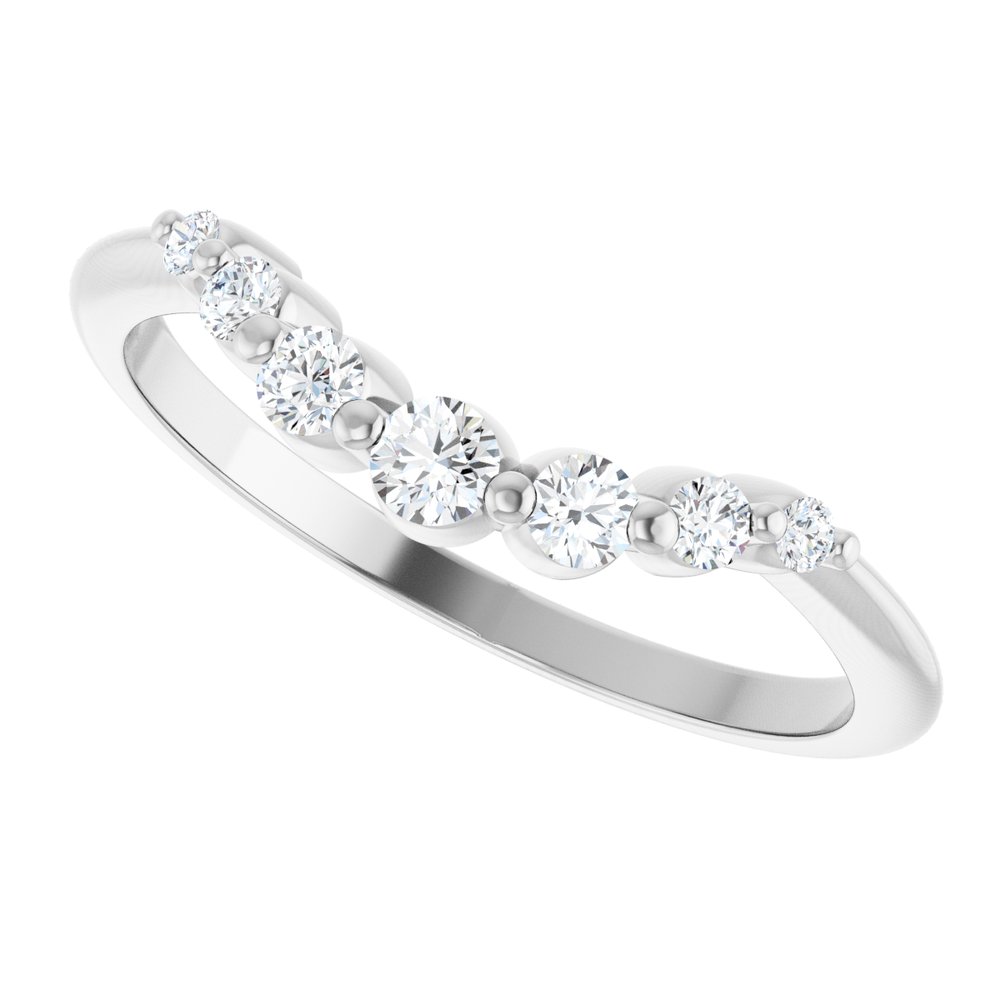 14K White Gold 1/5 CTW Natural Diamond Contour Band