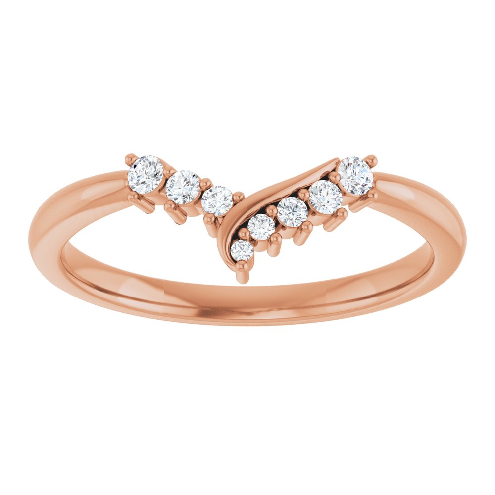 14K Rose Gold 1/8 CTW Lab-Grown Diamond Contour Band
