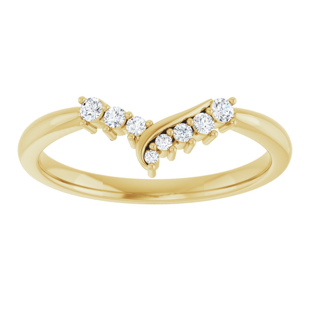 14K Yellow Gold 1/8 CTW Natural Diamond Contour Band