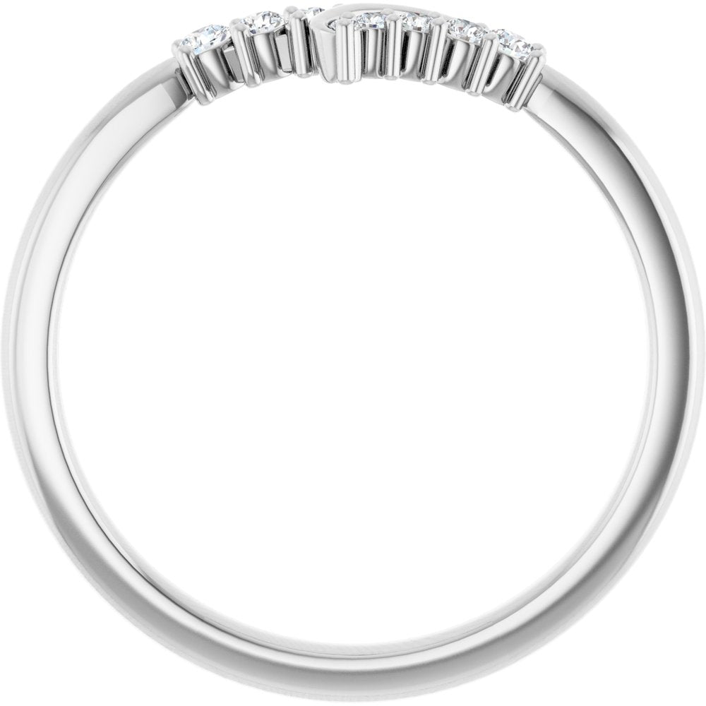 14K White Gold 1/8 CTW Natural Diamond Contour Band