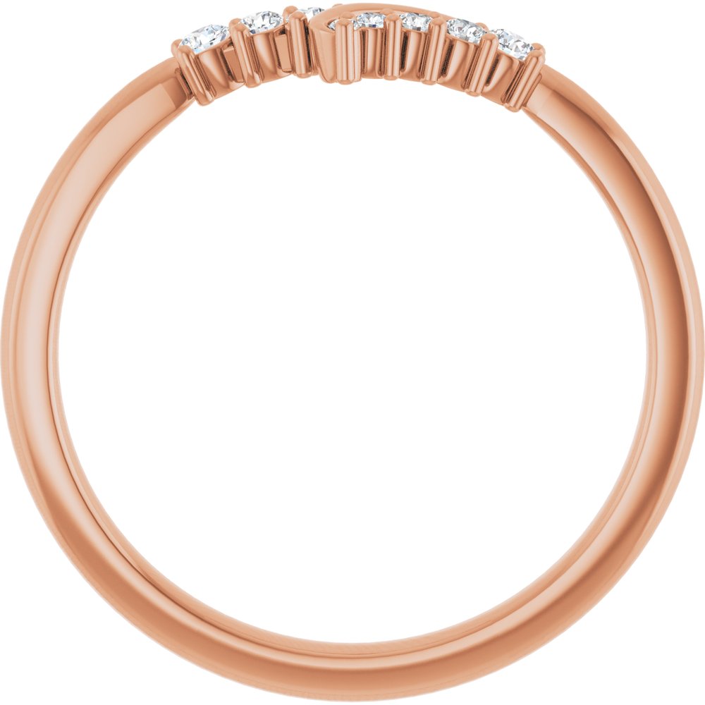 14K Rose Gold 1/8 CTW Lab-Grown Diamond Contour Band