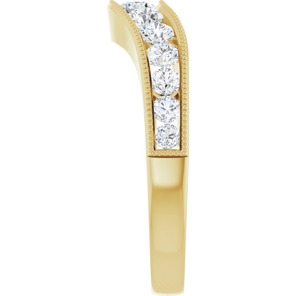 14K Yellow 3/4 CTW Natural Diamond Contour Band
