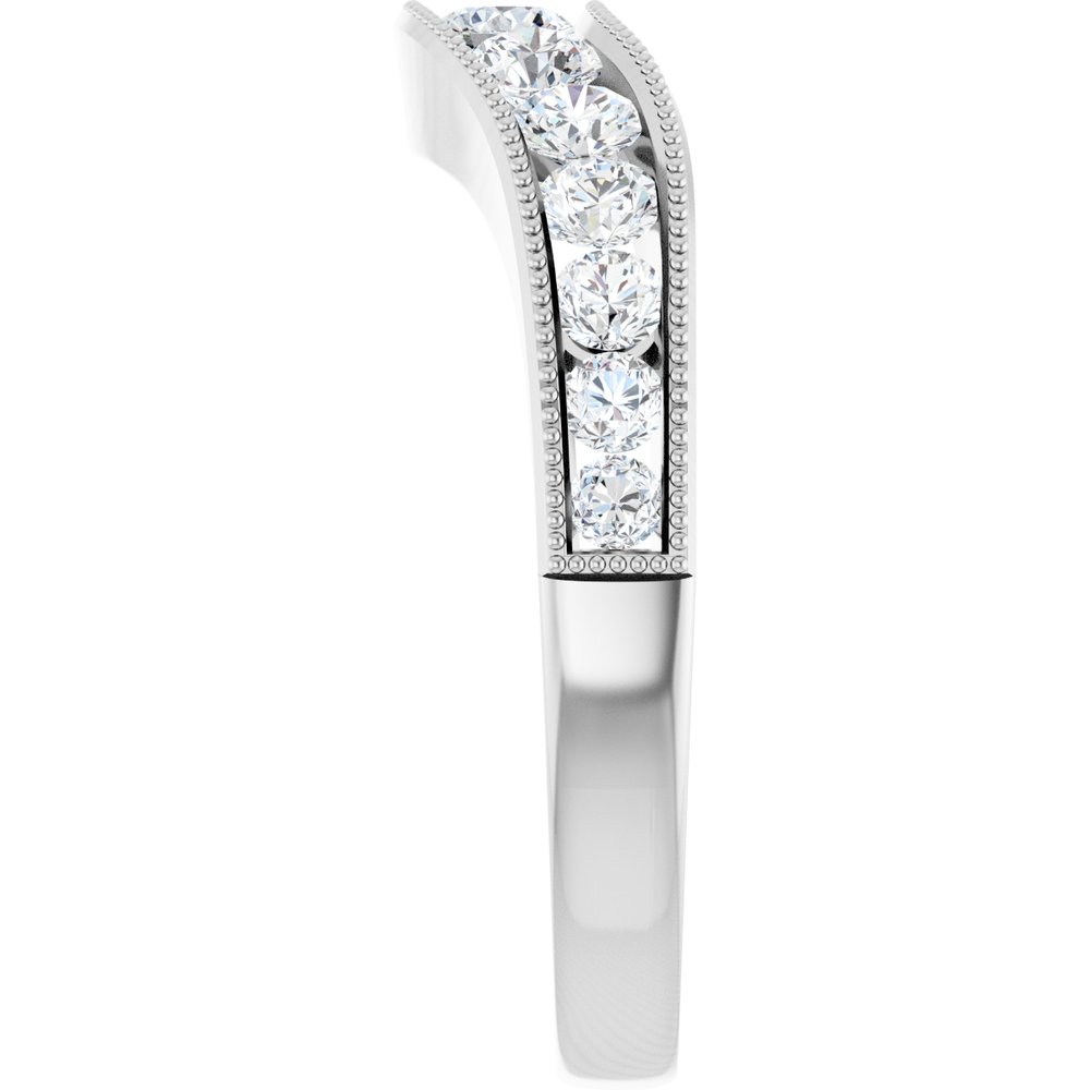 14K White 3/4 CTW Lab-Grown Diamond Contour Band