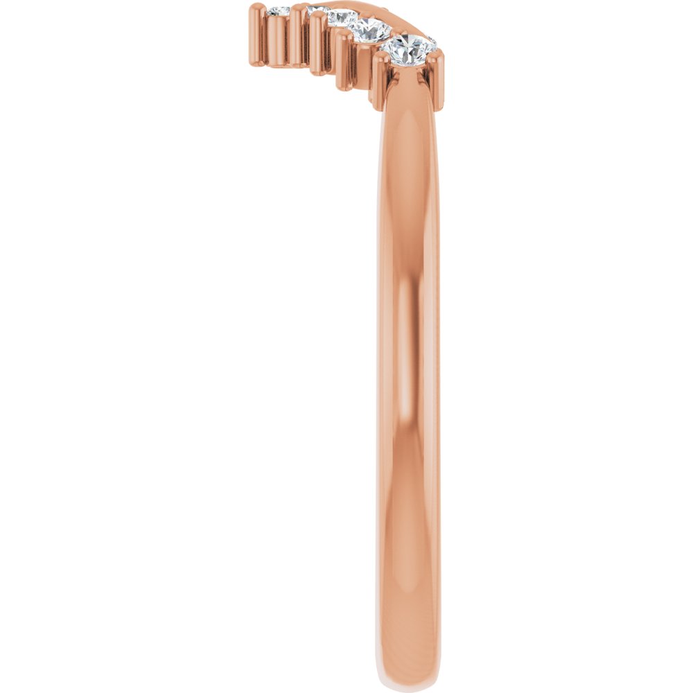 14K Rose Gold 1/8 CTW Lab-Grown Diamond Contour Band