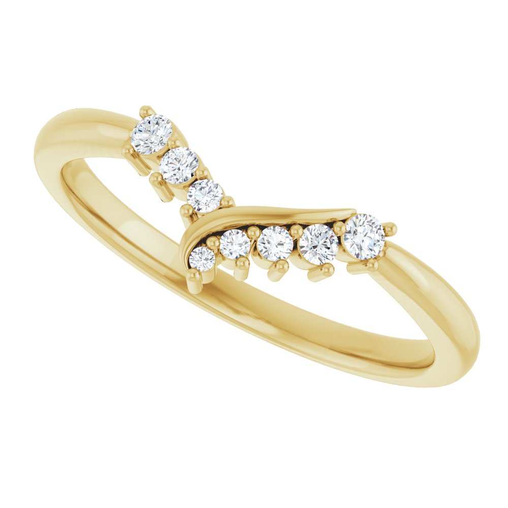 14K Yellow Gold 1/8 CTW Natural Diamond Contour Band
