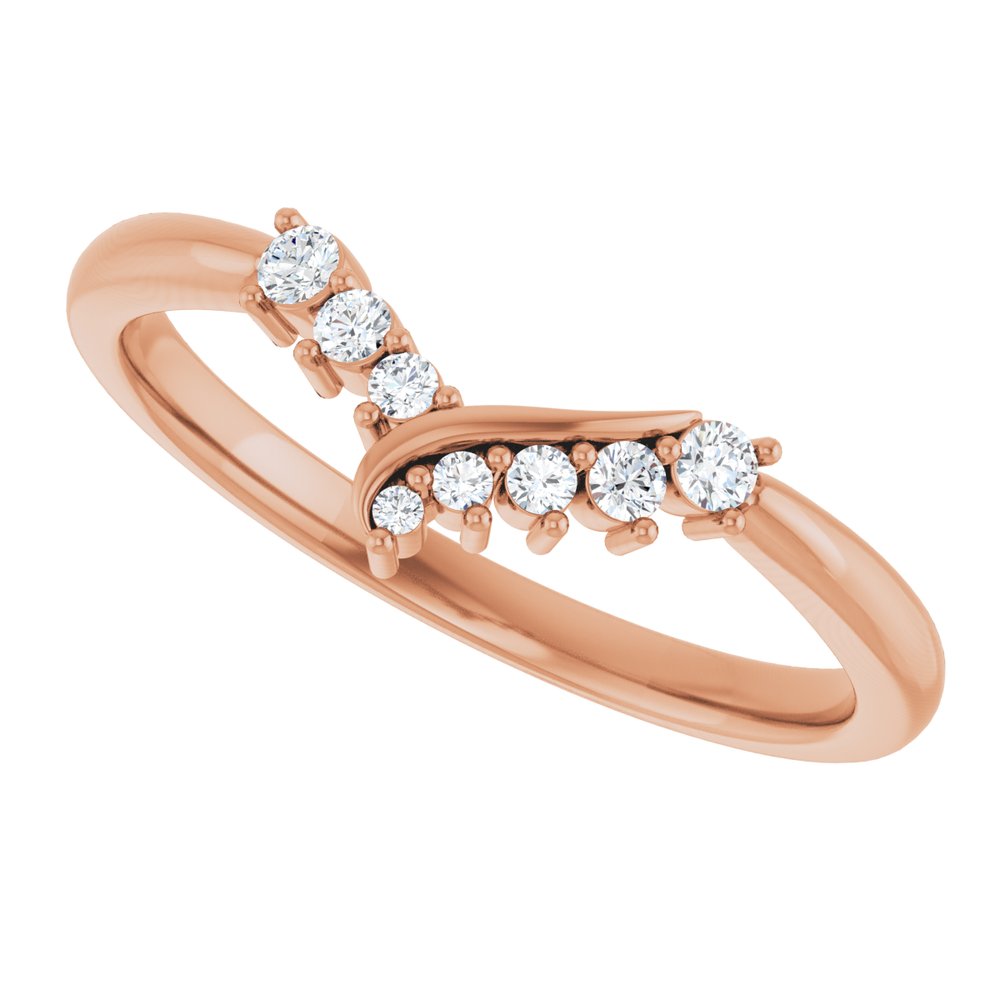 14K Rose Gold 1/8 CTW Lab-Grown Diamond Contour Band