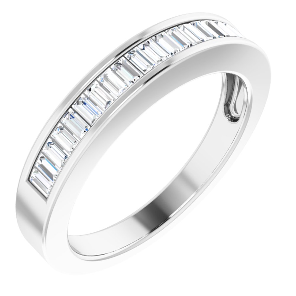 14K White Gold 1/2 CTW Natural Diamond Anniversary Band