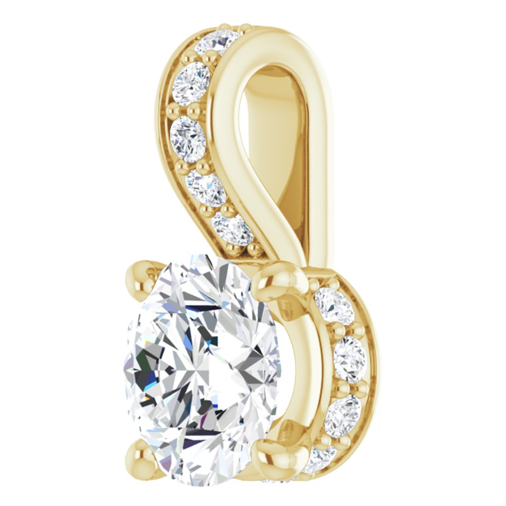 14K Yellow Gold 1/2 CTW Lab-Grown Diamond Pendant