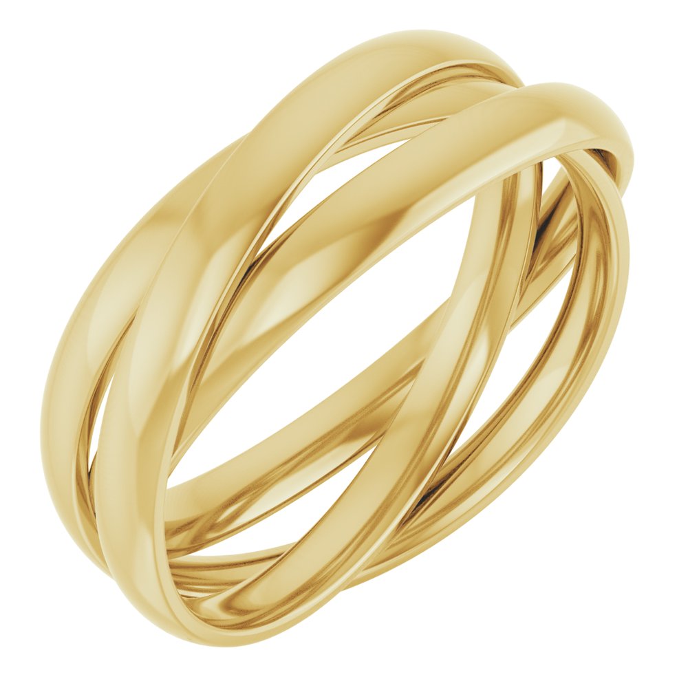14K Yellow Gold Three-Piece Rolling Band Size 4