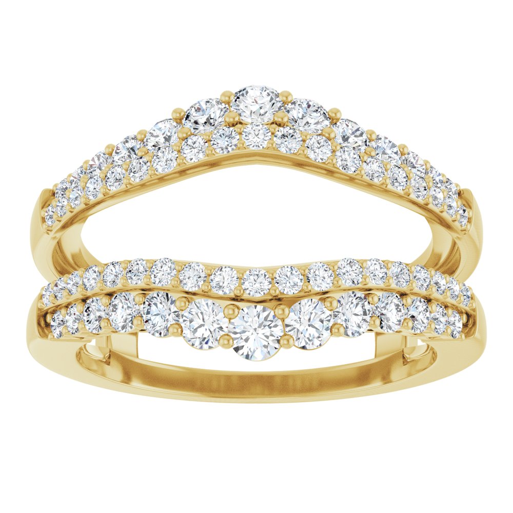 14K Yellow Gold 1 CTW Natural Diamond Ring Guard