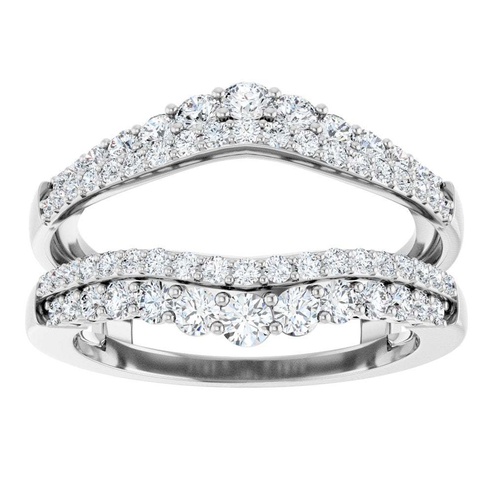 14K White Gold 1 CTW Lab-Grown Diamond Ring Guard
