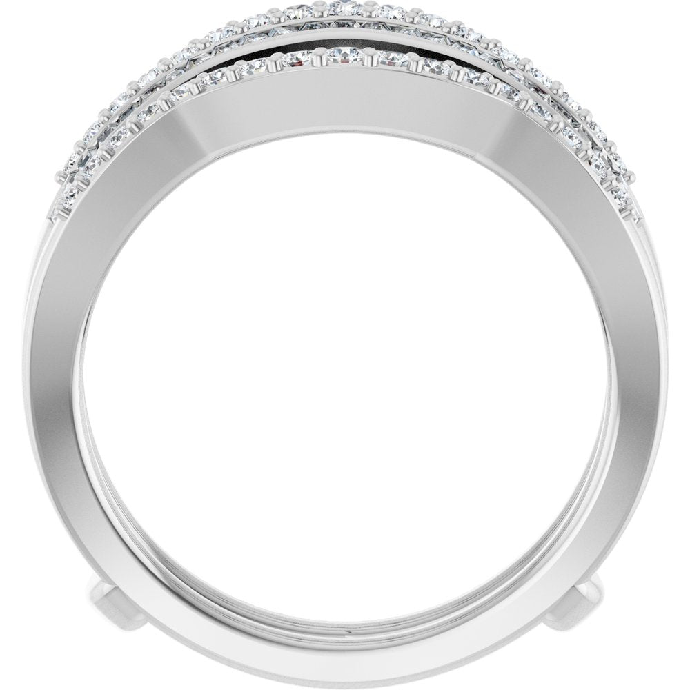 14K White 3/4 CTW Natural Diamond Ring Guard
