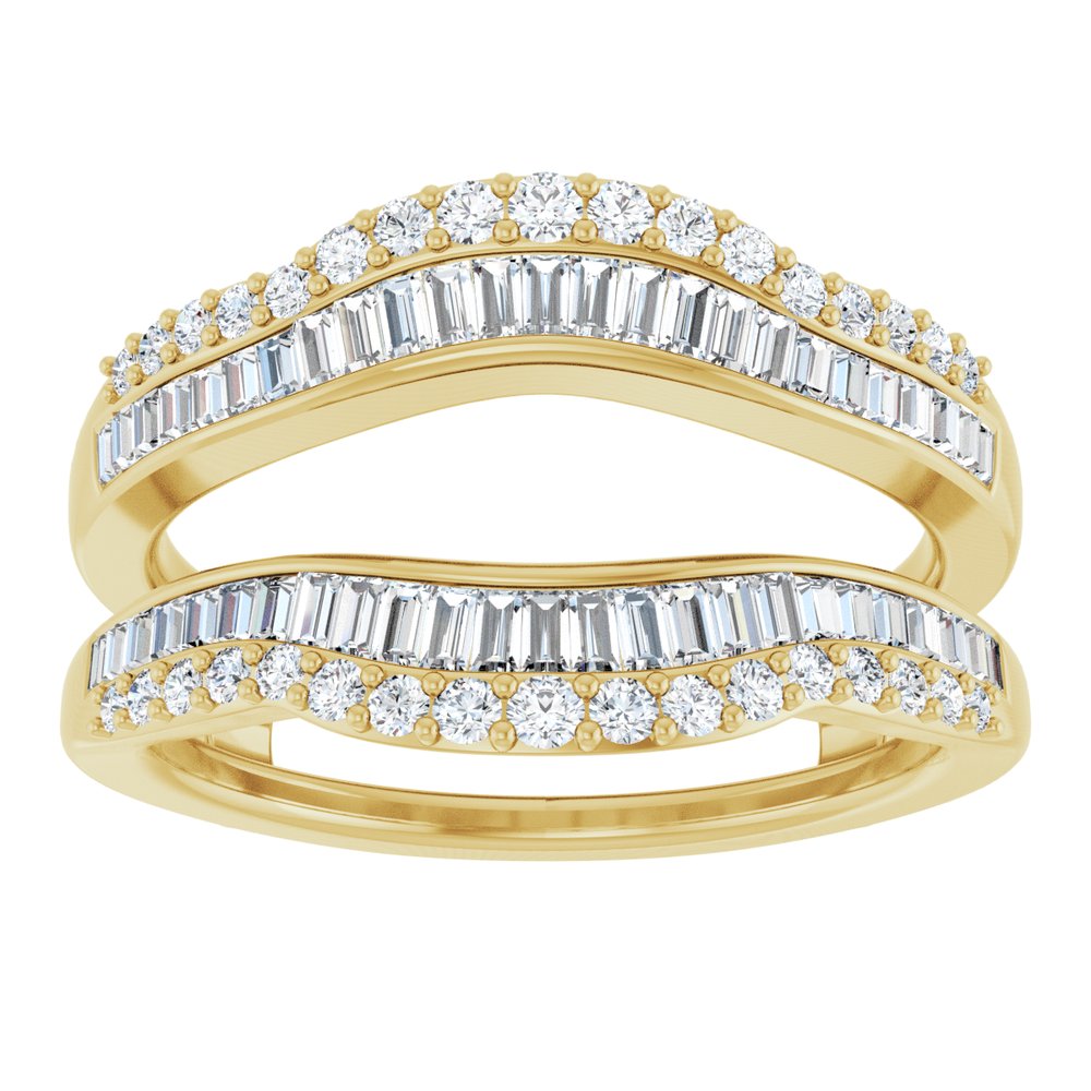 14K Yellow 3/4 CTW Natural Diamond Ring Guard