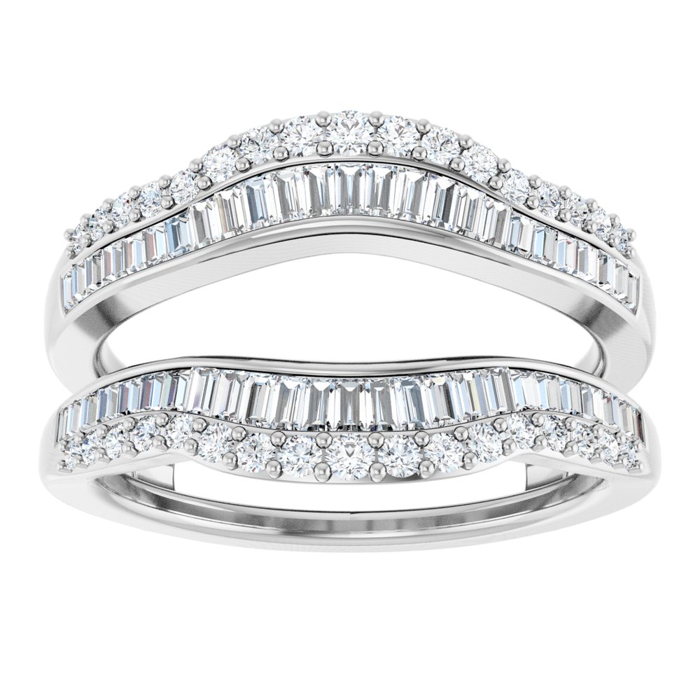 14K White 3/4 CTW Natural Diamond Ring Guard