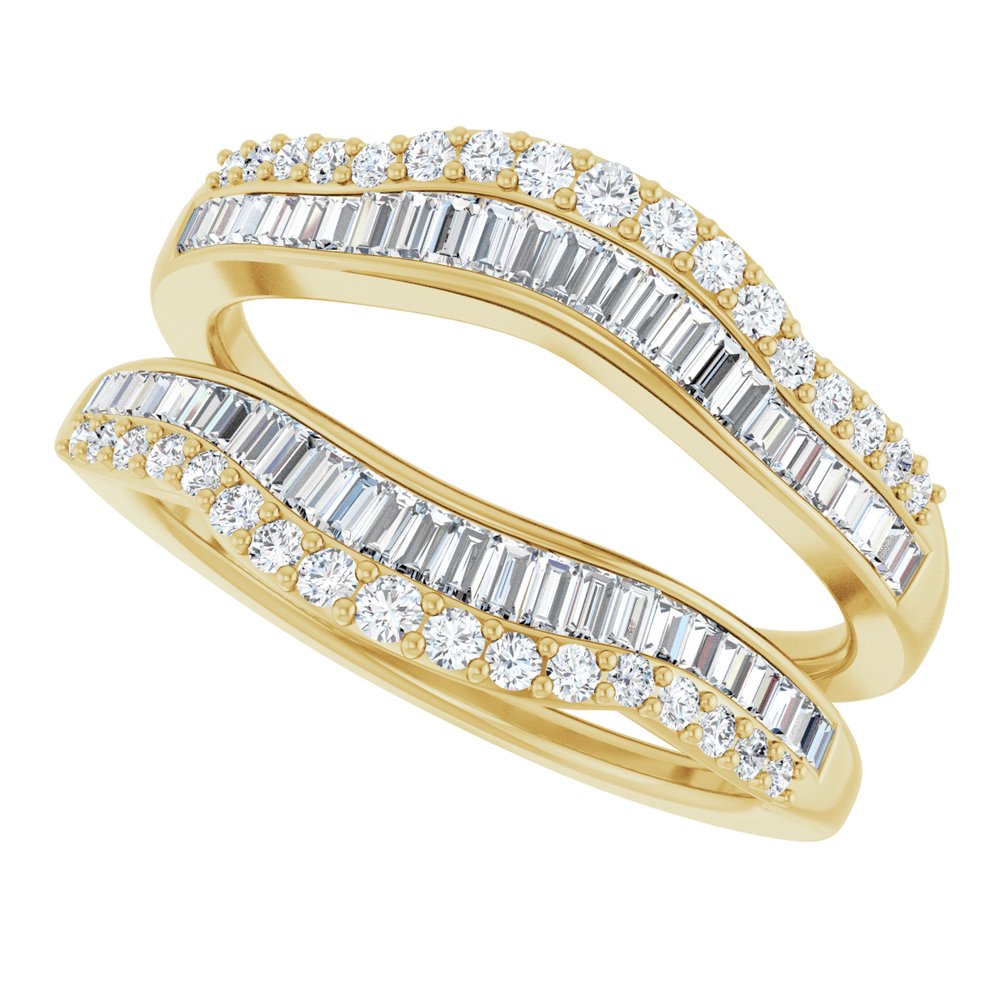 14K Yellow 3/4 CTW Natural Diamond Ring Guard