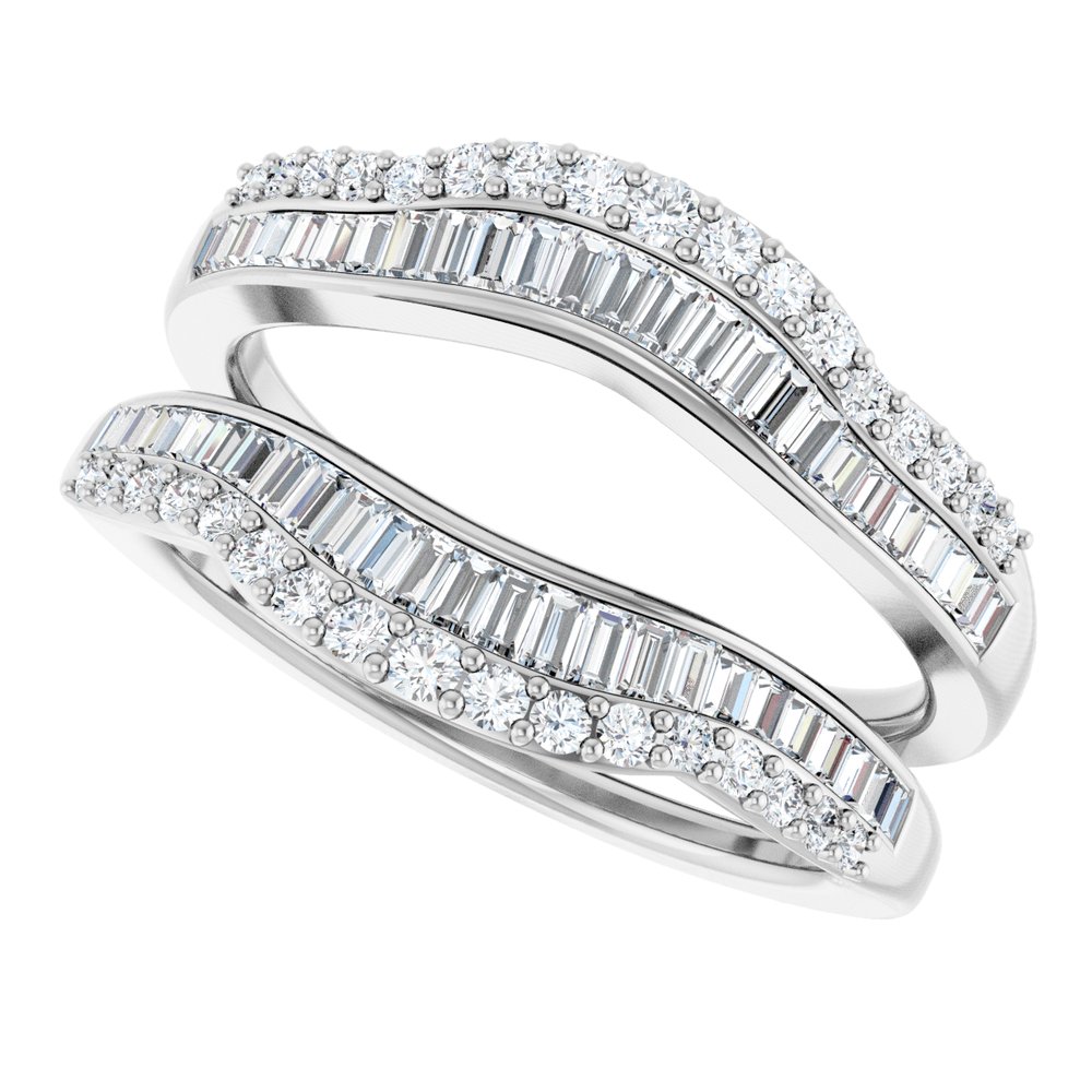 14K White 3/4 CTW Natural Diamond Ring Guard