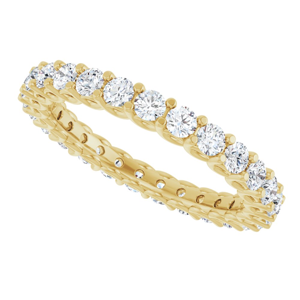 14K Yellow 9/10 CTW Natural Diamond Eternity Band Size 7