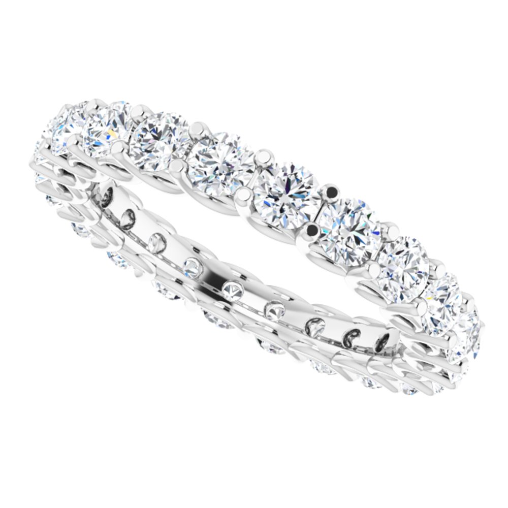 Platinum 2 1/5 CTW Natural Diamond Eternity Band Size 7