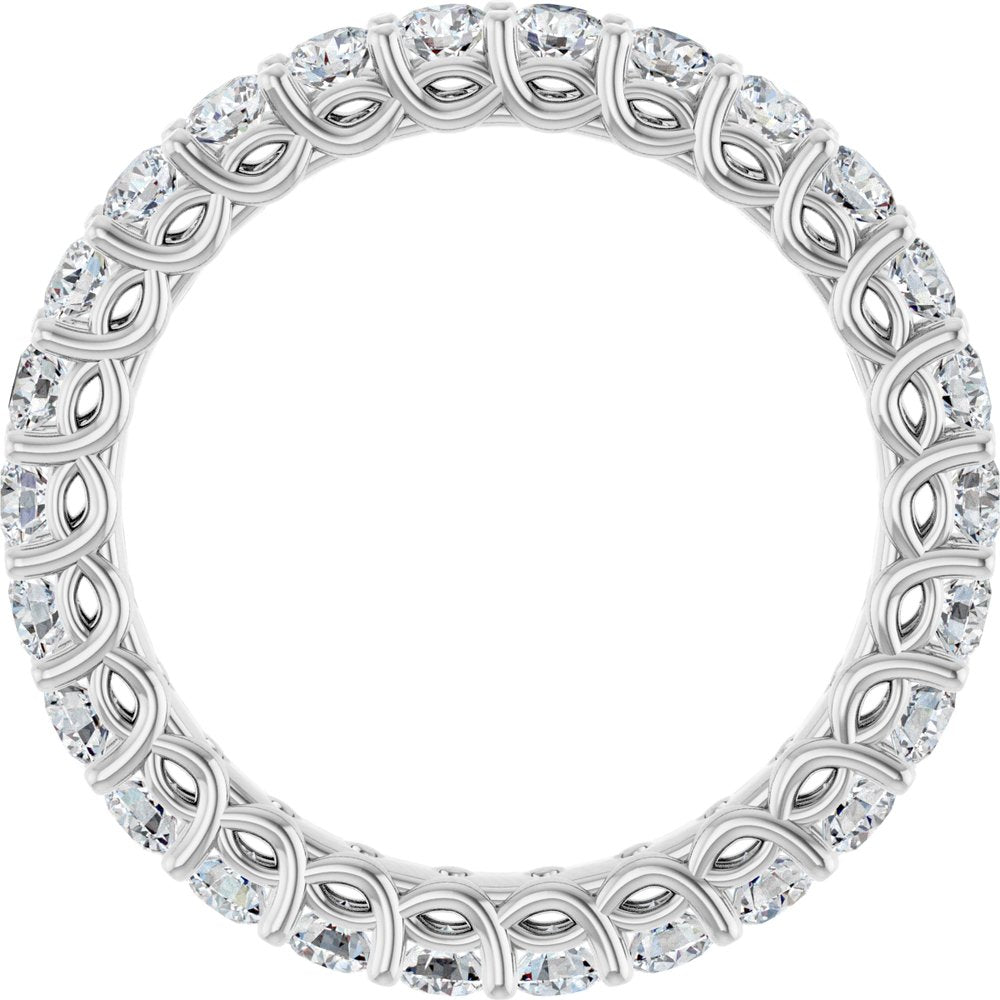 14K White 1 1/2 CTW Natural Diamond Eternity Band Size 7