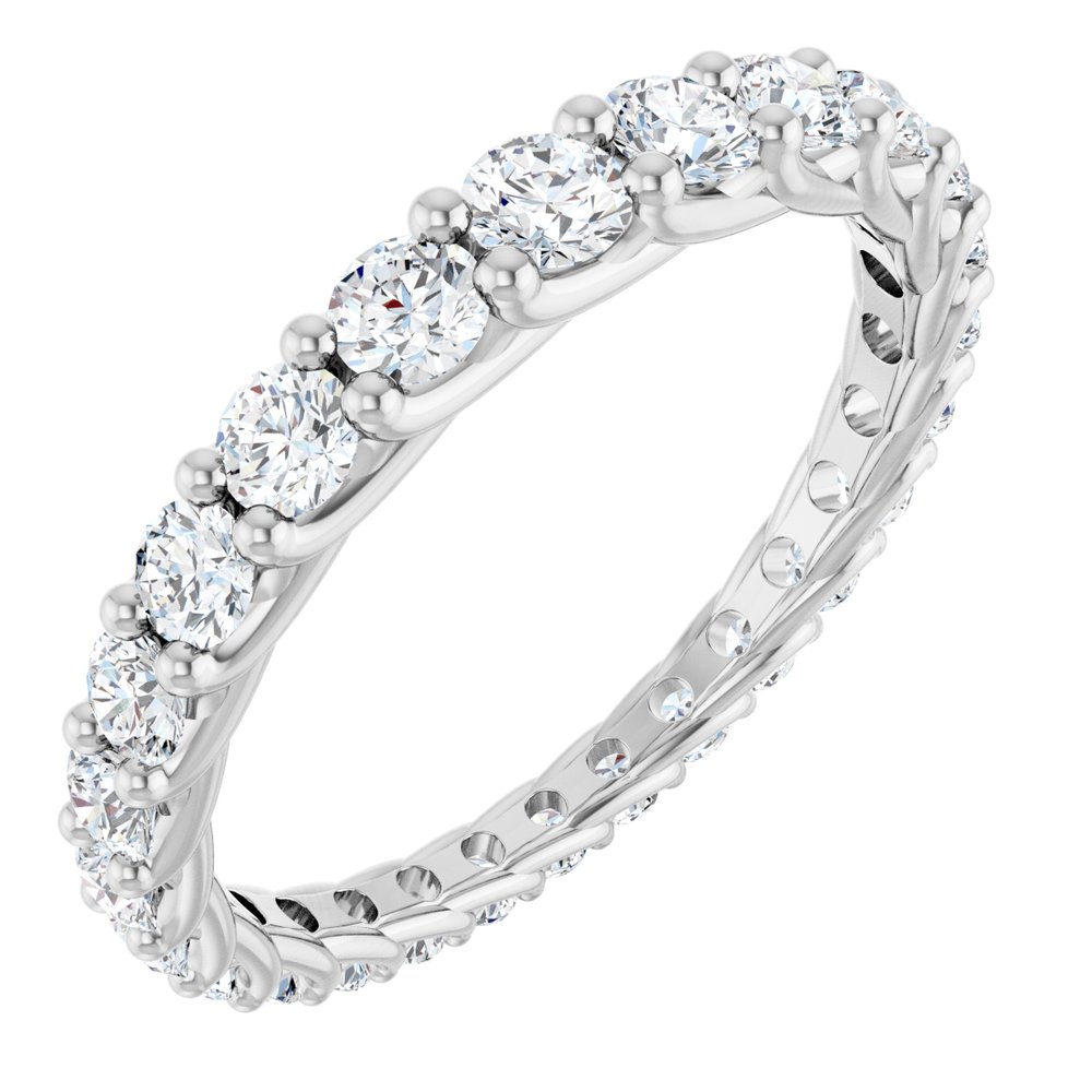 14K White Gold 1 1/3 CTW Natural Diamond Graduated Eternity Band Size 7