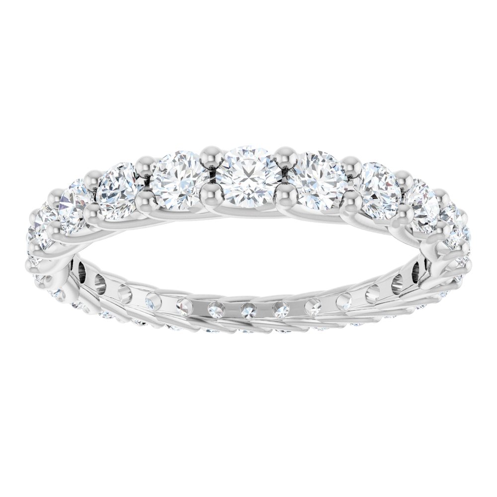 14K White Gold 1 1/3 CTW Natural Diamond Graduated Eternity Band Size 7