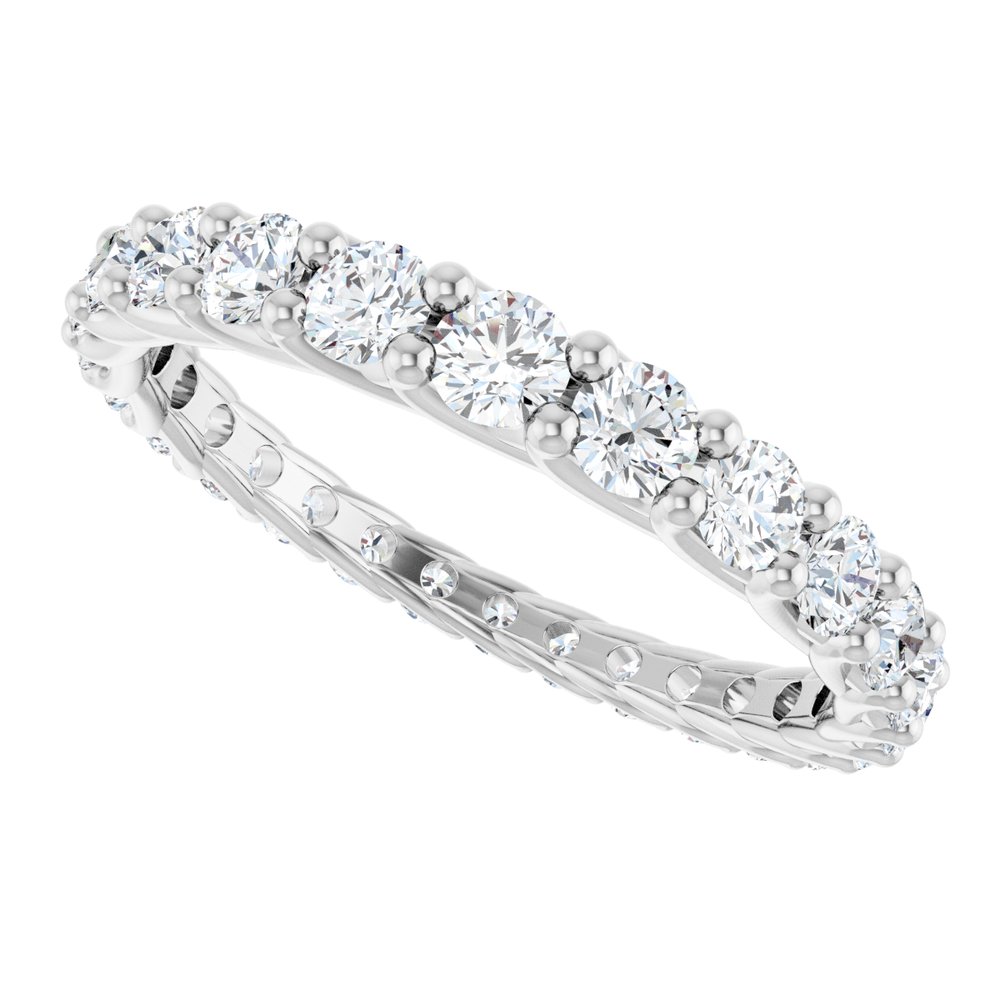 14K White Gold 1 1/3 CTW Natural Diamond Graduated Eternity Band Size 7