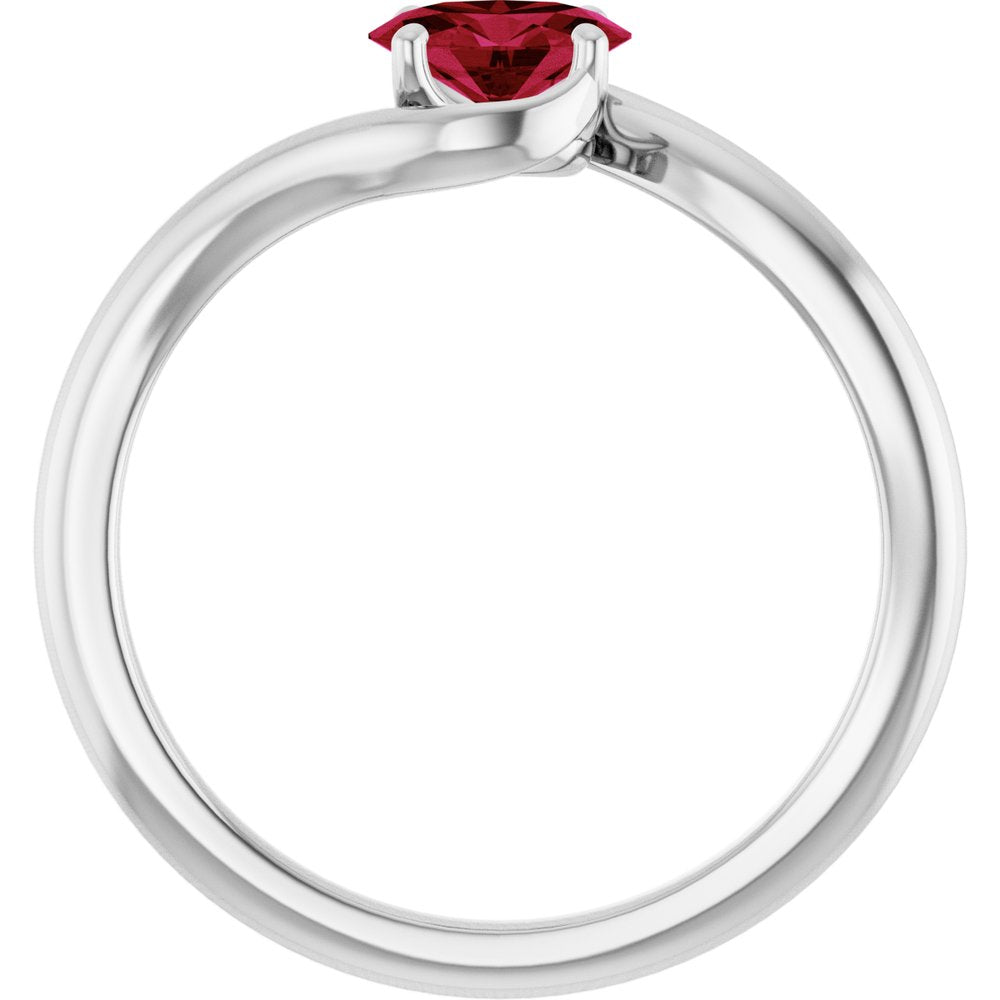 14K White Gold Lab-Grown Ruby Ring