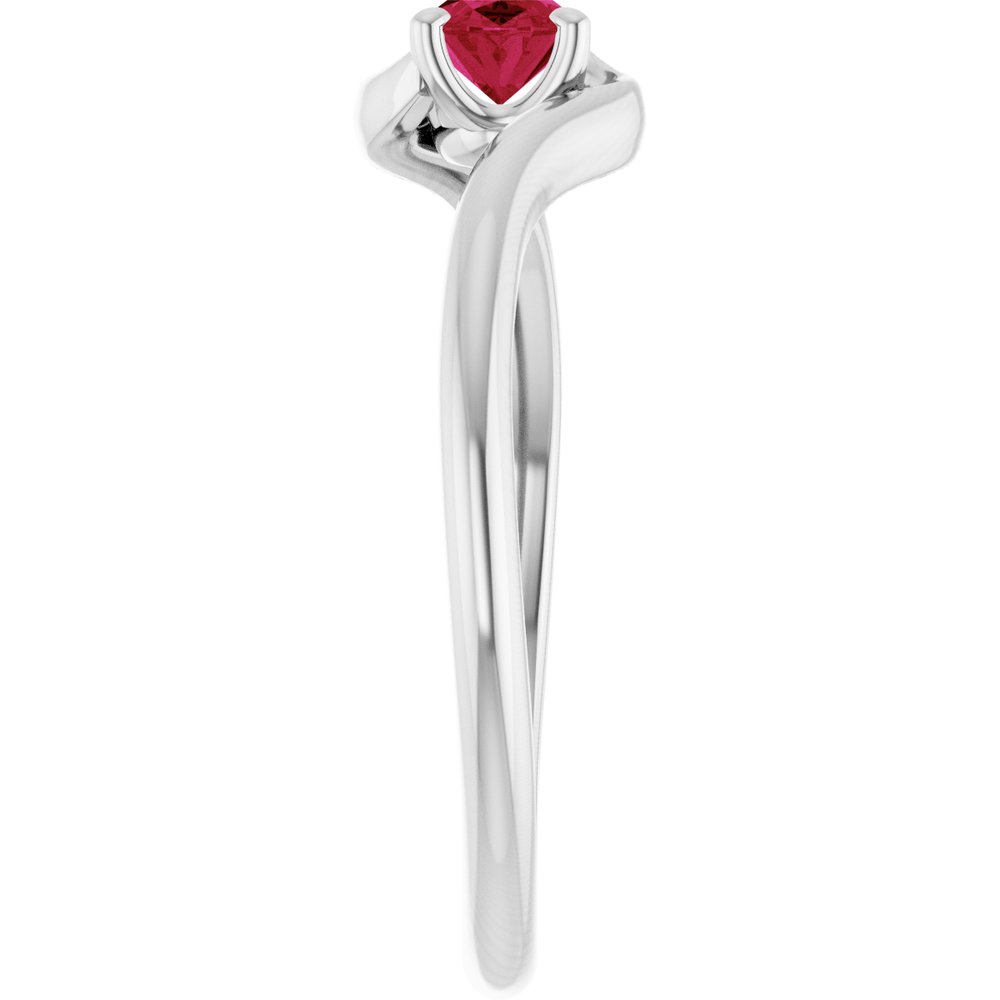 14K White Gold Lab-Grown Ruby Ring