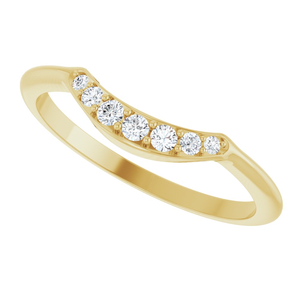 14K Yellow Gold 1/8 CTW Lab Grown Diamond Contour Band