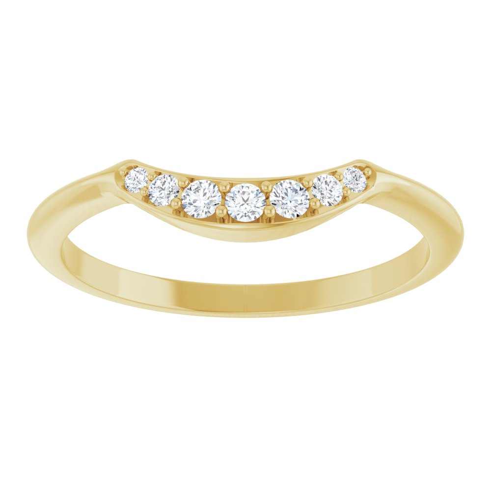 14K Yellow Gold 1/8 CTW Lab Grown Diamond Contour Band