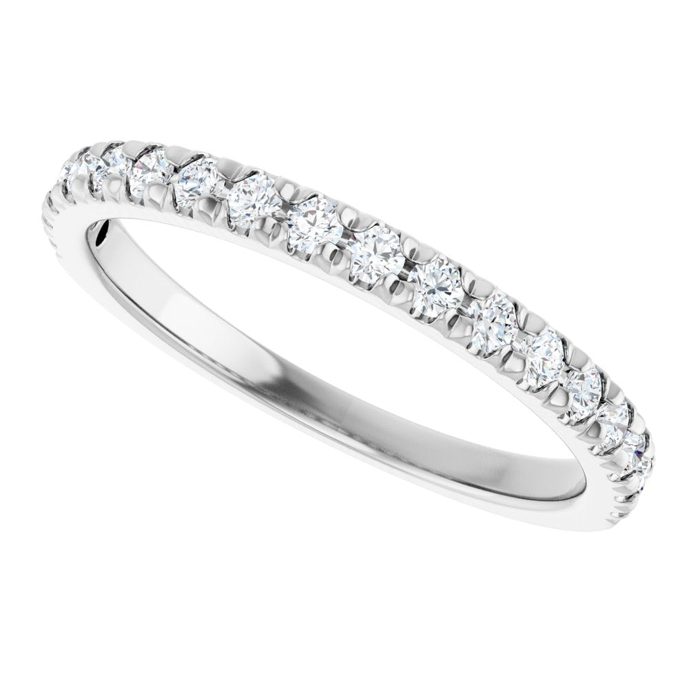 14K White Gold 1/3 CTW Natural Diamond French-Set Anniversary Band