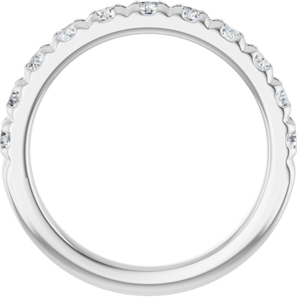 14K White Gold 7/8 CTW Lab-Grown Diamond French-Set Anniversary Band