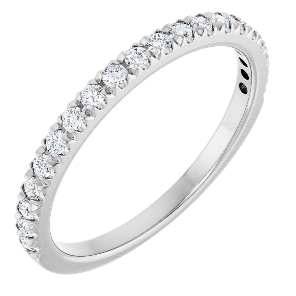 14K White Gold 1/4 CTW Lab-Grown Diamond French-Set Anniversary Band