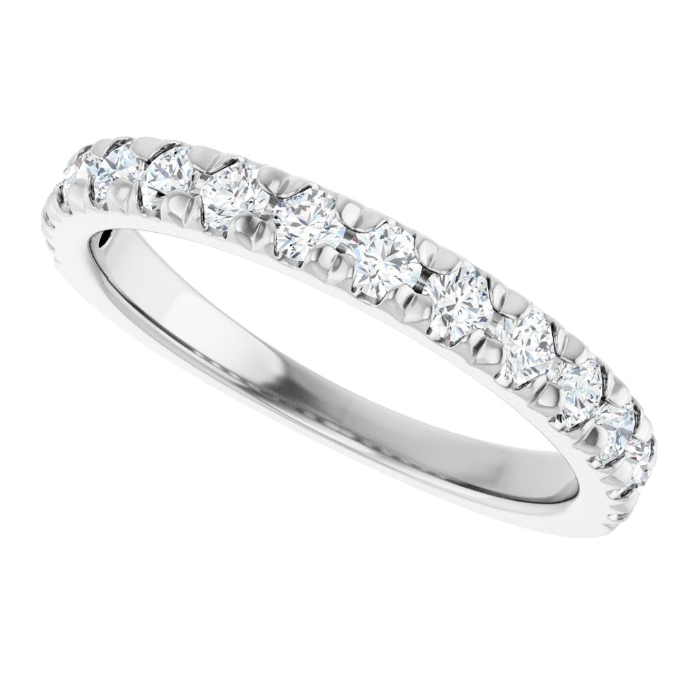 14K White Gold 5/8 CTW Lab-Grown Diamond French-Set Anniversary Band