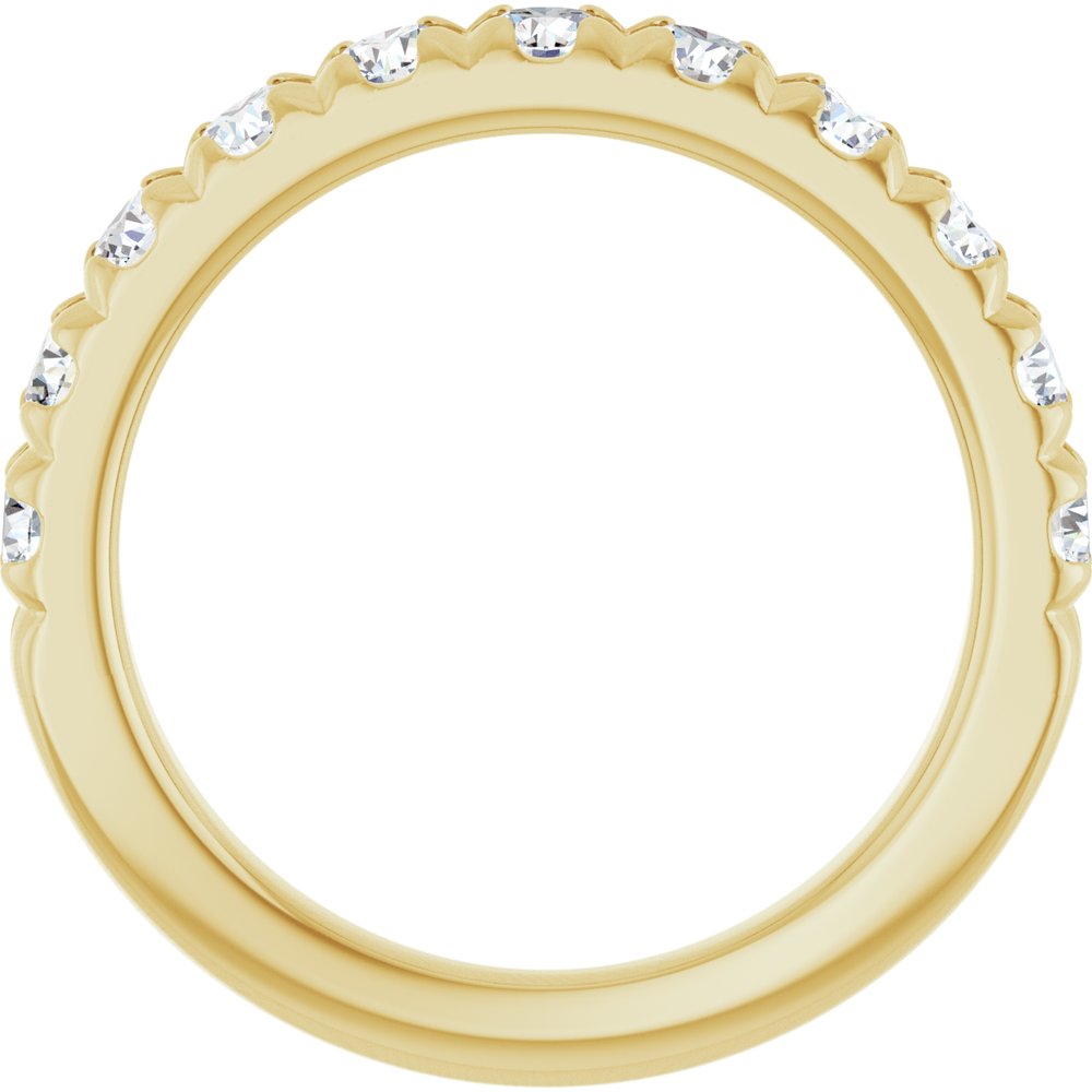 14K Yellow Gold 1 CTW Natural Diamond French-Set Anniversary Band