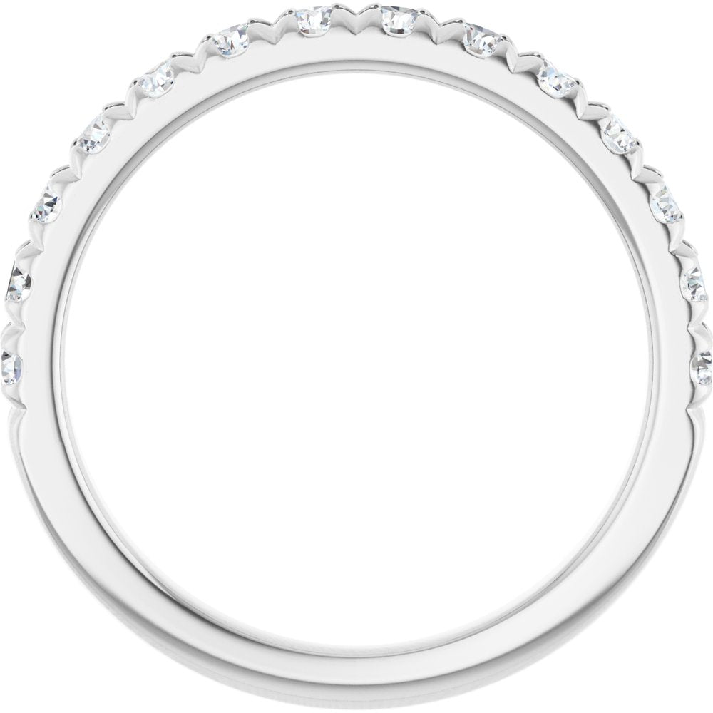 14K White 5/8 CTW Lab-Grown Diamond French-Set Anniversary Band