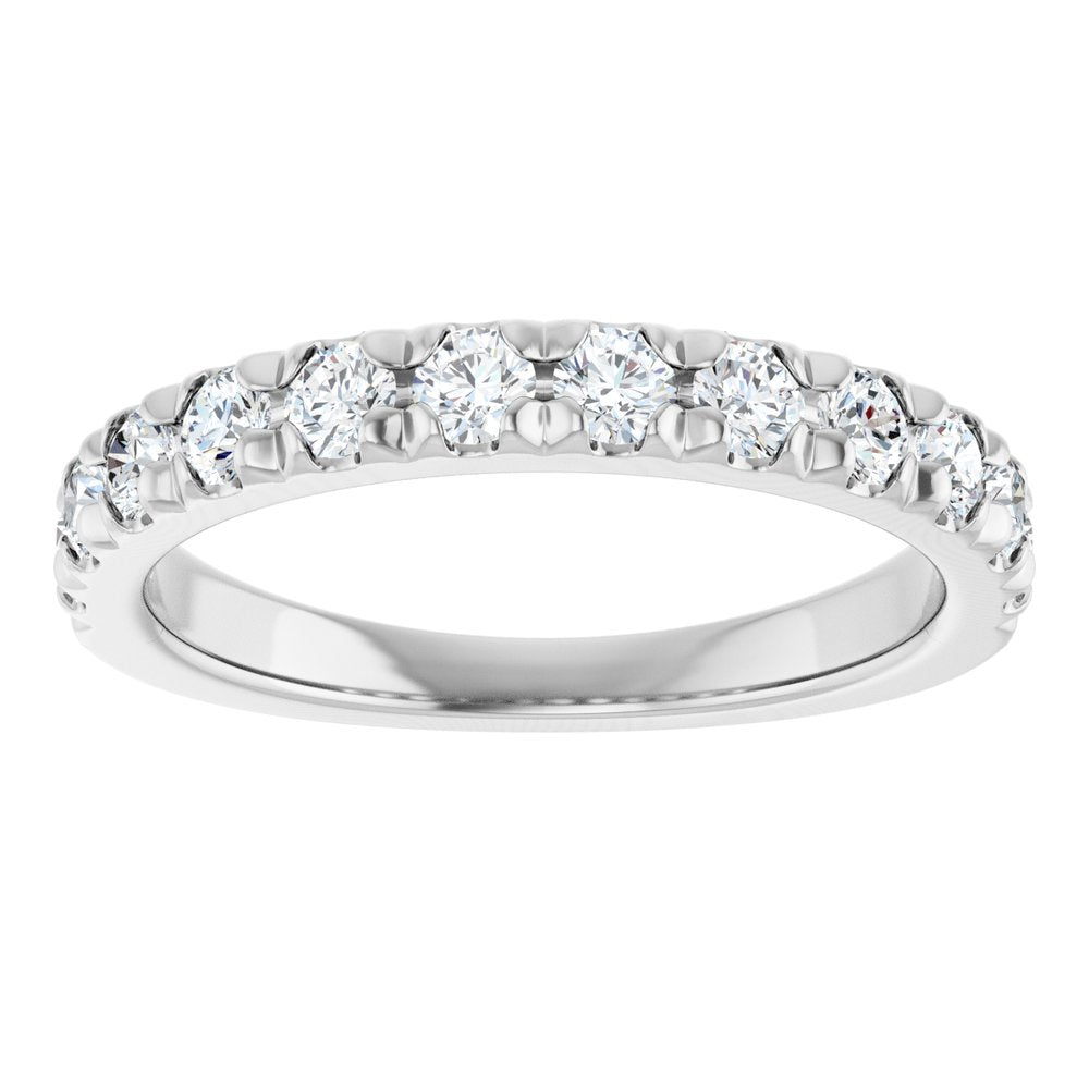 14K White Gold 3/4 CTW Lab-Grown Diamond French-Set Anniversary Band