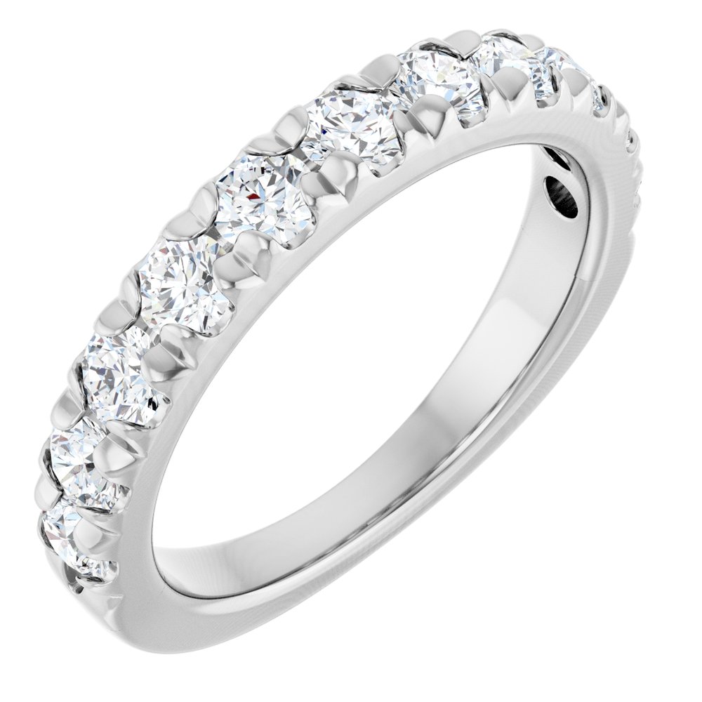 14K White Gold 1 CTW Natural Diamond French-Set Anniversary Band