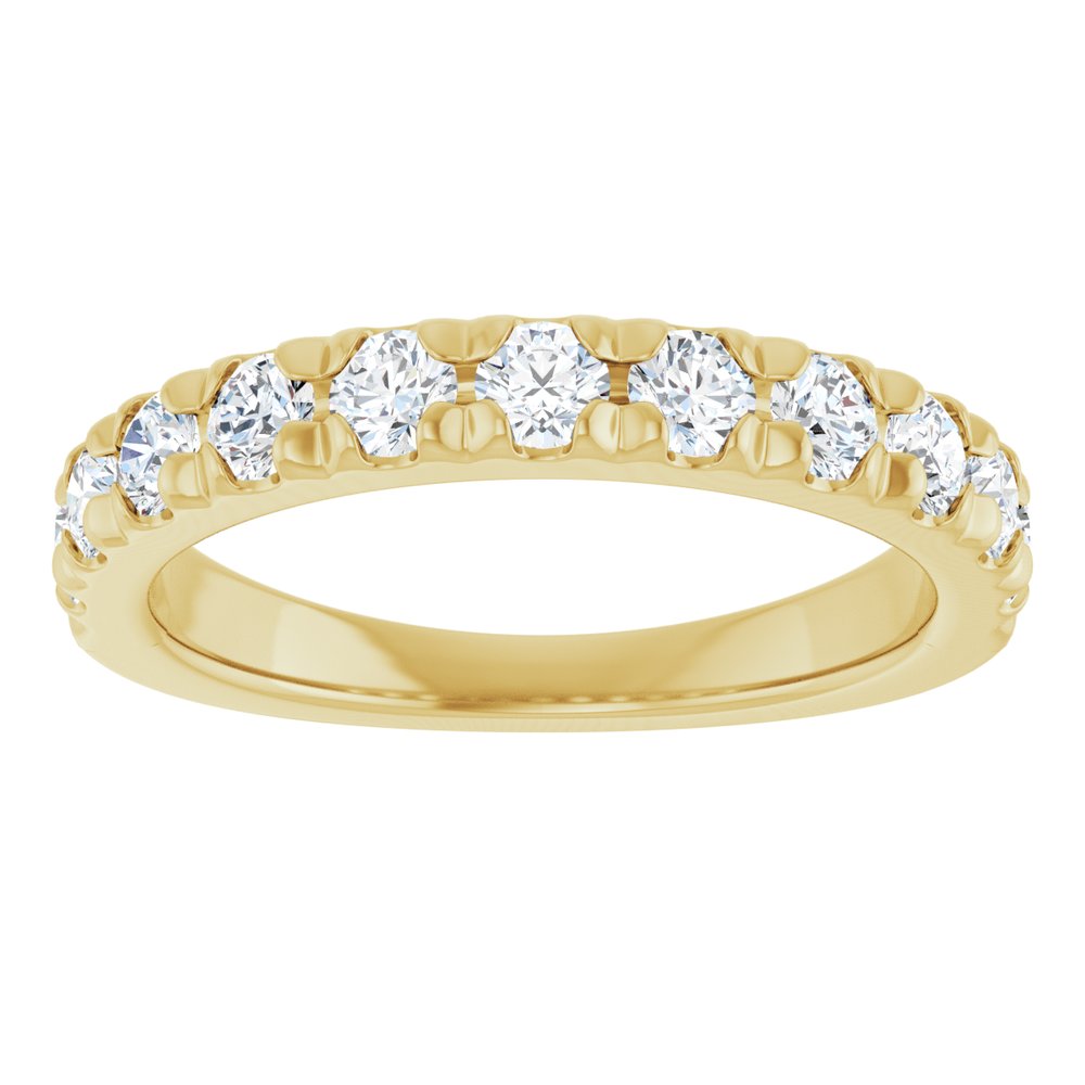 14K Yellow Gold 7/8 CTW Lab-Grown Diamond French-Set Anniversary Band