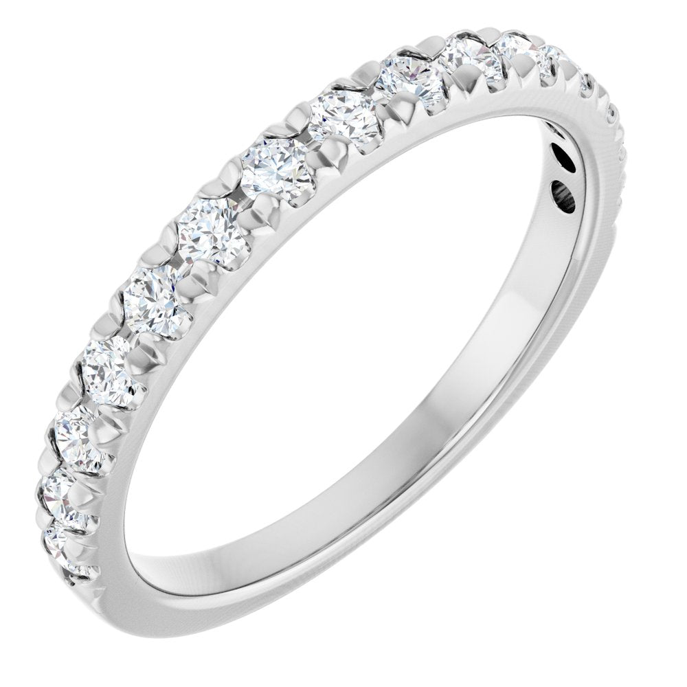 14K White Gold 3/8 CTW Natural Diamond French-Set Anniversary Band