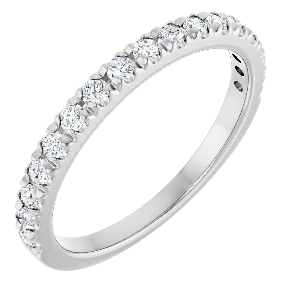 14K White Gold 1/3 CTW Lab-Grown Diamond French-Set Anniversary Band