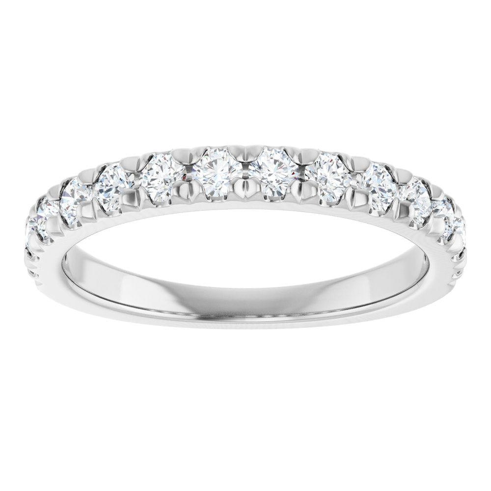 14K White 5/8 CTW Lab-Grown Diamond French-Set Anniversary Band