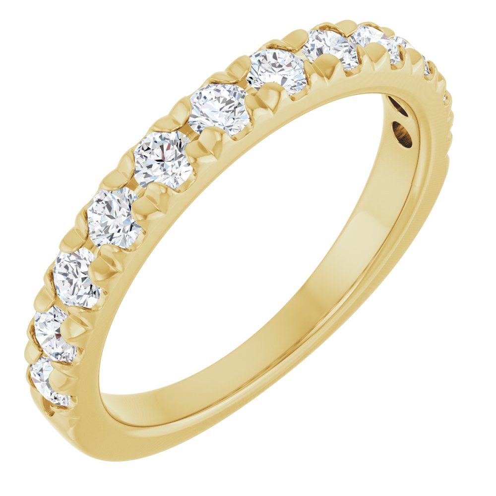 14K Yellow Gold 3/4 CTW Natural Diamond French-Set Anniversary Band